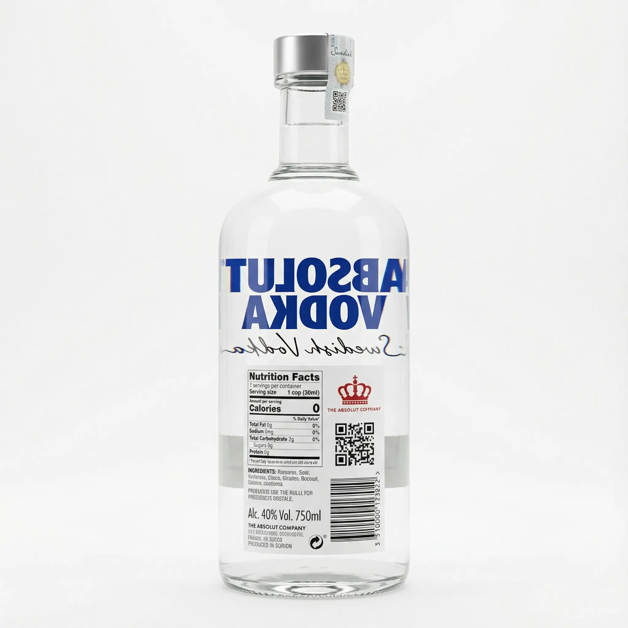 dos de bouteille de vodka suedoise absolut premium